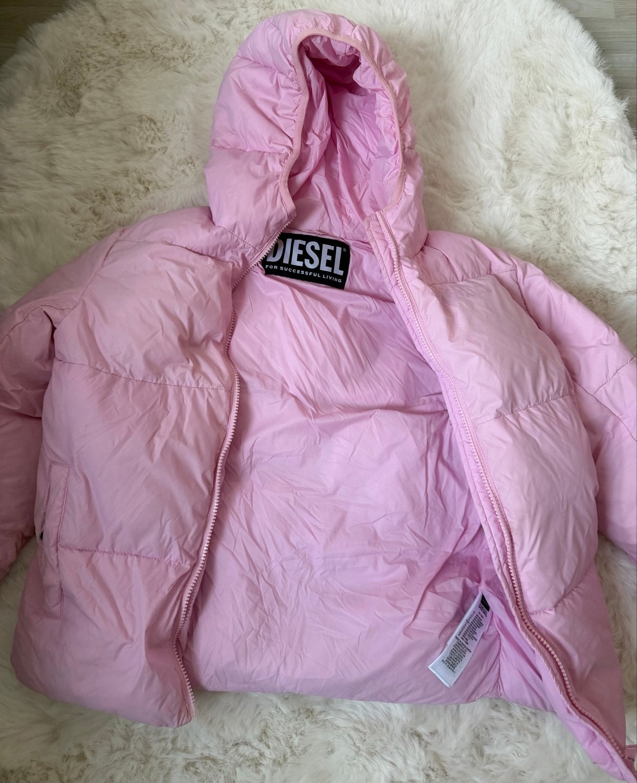 Roze Diesel Puffer Jas, Ophalen, Zo goed als nieuw, Maat 38/40 (M), Roze