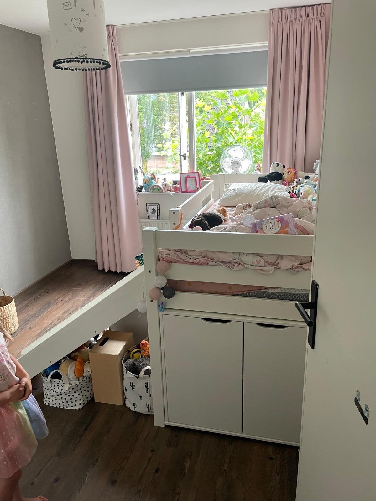 Halfhoogslaper met glijbaan, Huis en Inrichting, Slaapkamer | Stapelbedden en Hoogslapers, Ophalen, Gebruikt, 90 cm, Eenpersoons