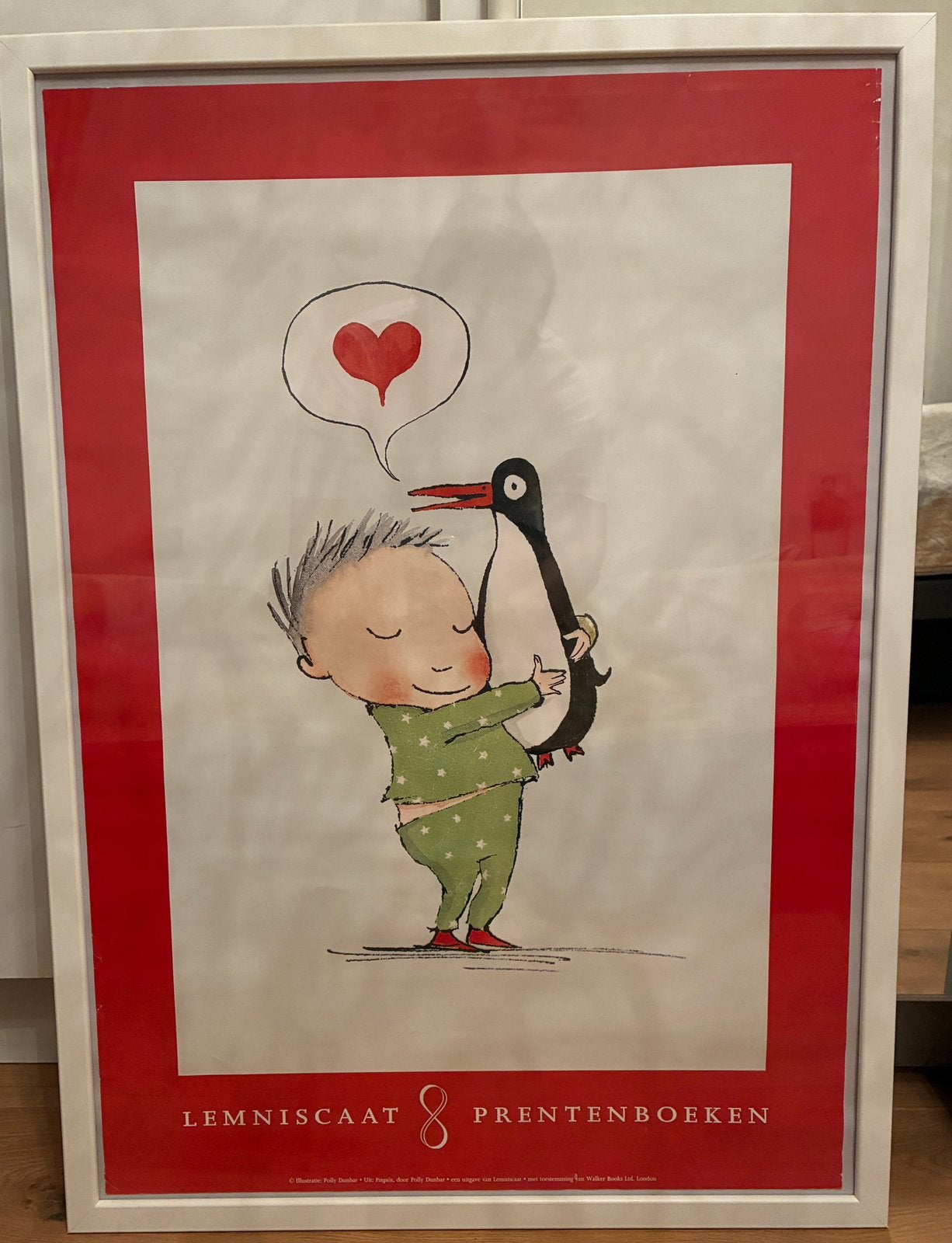 Poster Lemniscaat prentenboek 'Pinguïn' in lijst, Ophalen, Gebruikt, Ophangbaar, Wanddecoratie