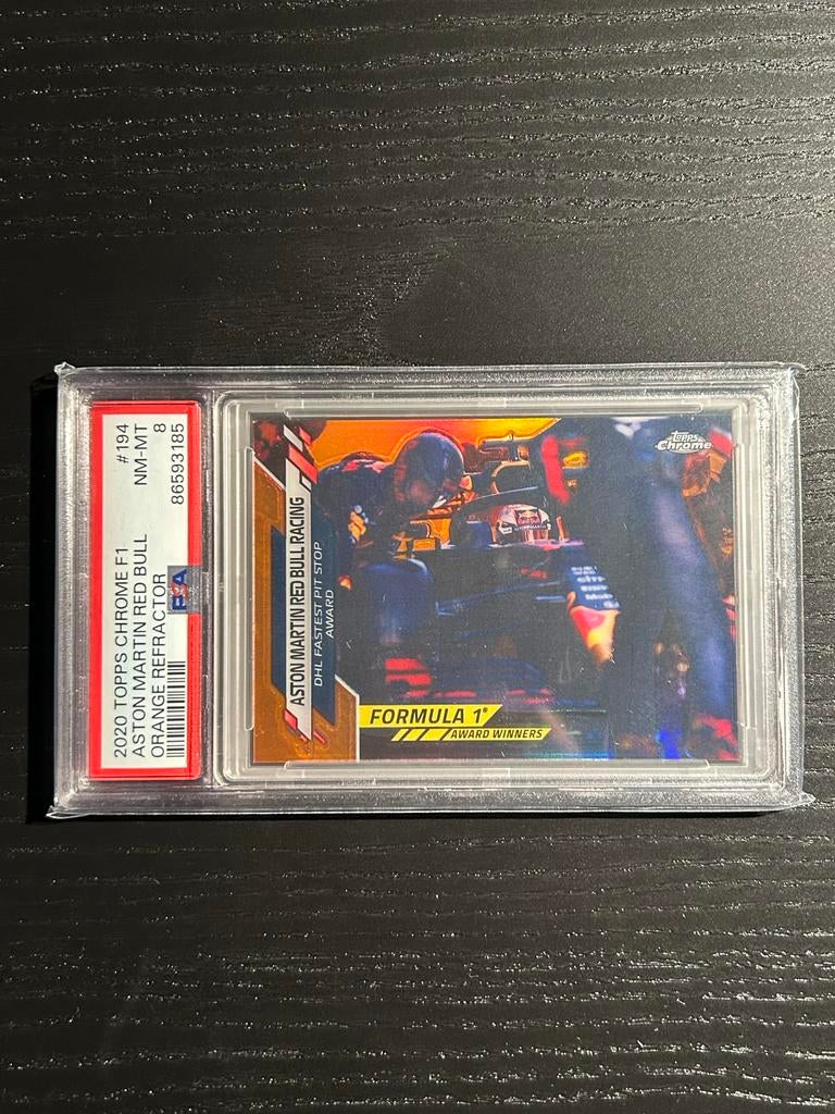 2020 Topps Chrome F1 Aston Martin Red Bull Orange Refractor, Ophalen of Verzenden, Nieuw, Formule 1