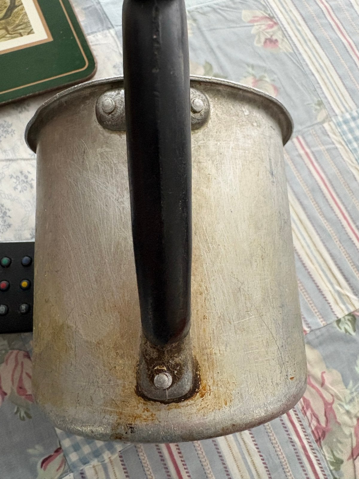 Oude aluminium theepot/fluitketel met handvat, Theepot/fluitketel, Gebruikt, Zilver, Ophalen of Verzenden