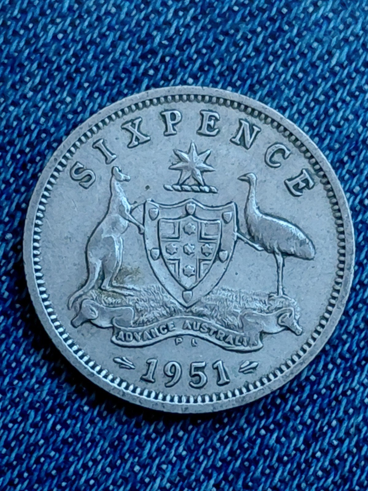 Australië 6 Pence 1951 PL George VI  - Zilver, Verzenden, Losse munt, Zilver