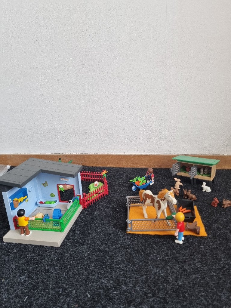 Playmobil Knaagdierenverblijf 9277 en konijnenhok 6140, Kinderen en Baby's, Ophalen, Gebruikt, Complete set, Overige typen