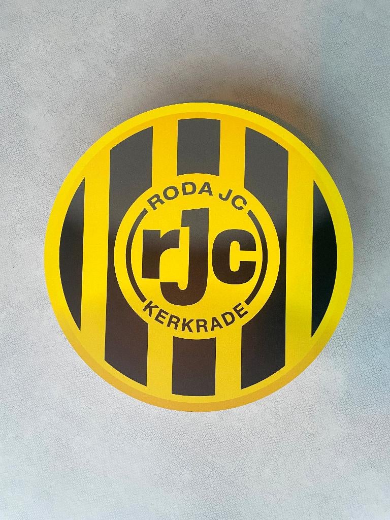 Reclamebord Roda JC voetbalclub logo, alu, 3mm dik, 40x40cm, Verzamelen, Ophalen of Verzenden, Nieuw, Reclamebord