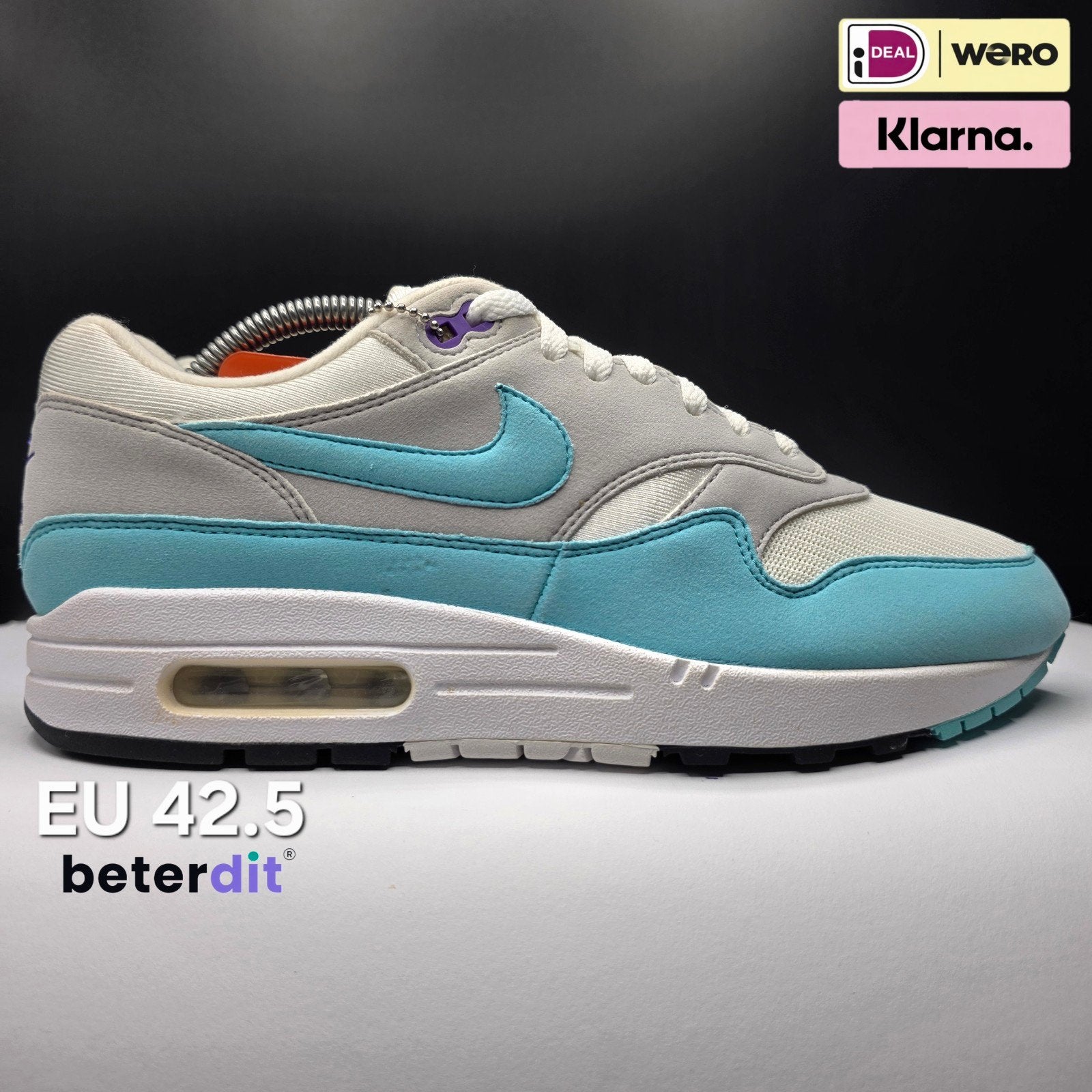 Nike Air Max 1 Anniversary 'Aqua' Maat: 42.5, Nike air max, Beterdit, Ophalen of Verzenden, Heerenveen