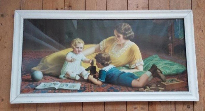 Grote prent uit 1920 van Frau Laubnitz! (85  43 cm)

Mooie, Ophalen, Voor 1940, Gebruikt