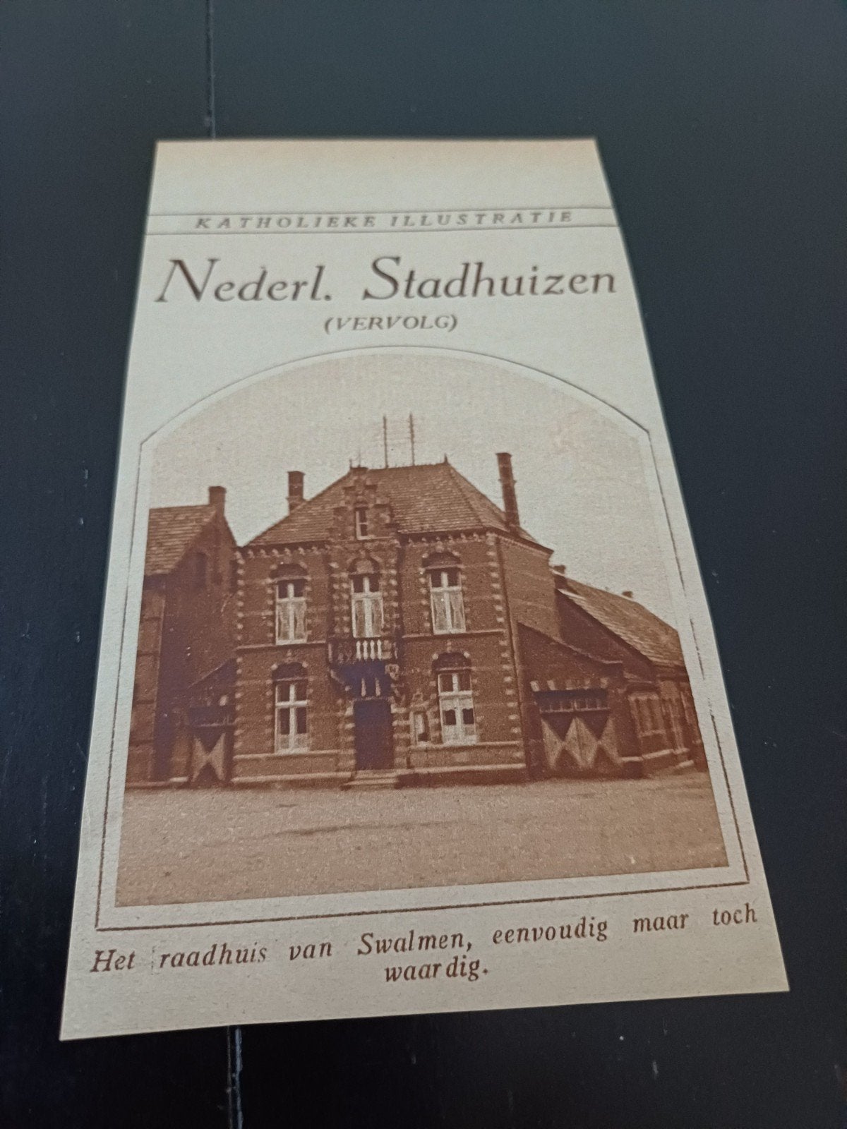 knipsel raadhuis Swalmen 1927, Ophalen of Verzenden, 1920 tot 1940, Knipsel(s)