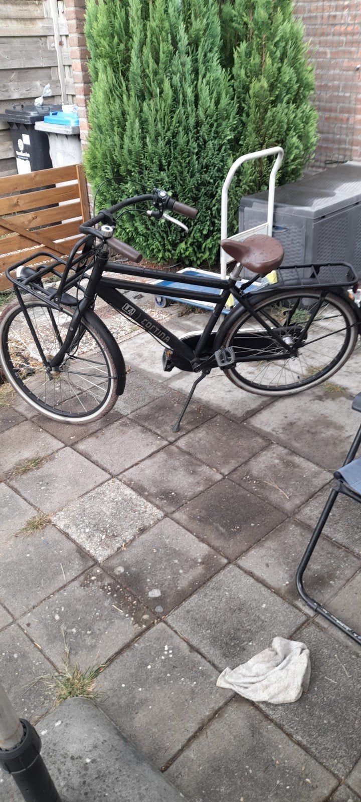 Cortina U4 Transportfiets - Zwart, Gebruikt, Fietsen en Brommers, Fietsen | Jongens, Ophalen, Terugtraprem, Cortina U4, Handrem