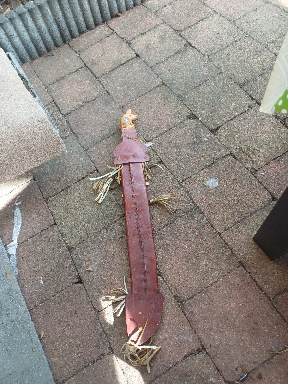 promedoca machete met gesneden leren schede, Ophalen of Verzenden, Landmacht, Nederland, Mes of Dolk