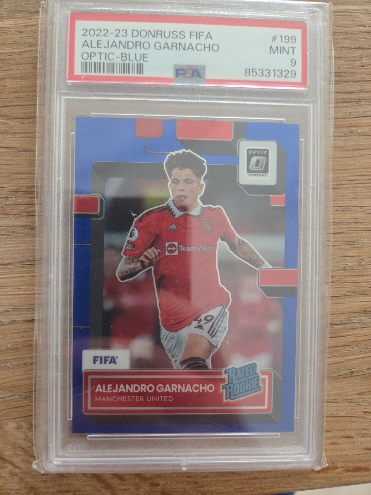 Alejandro Garnacho PSA 9 MINT 2022-23 Donruss FIFA Optic Bl, Ophalen of Verzenden, Zo goed als nieuw, Buitenlandse clubs, Spelerskaart