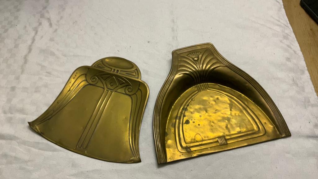 Art deco, blik, wand of tafelblik, geel koper, Antiek en Kunst, Ophalen of Verzenden