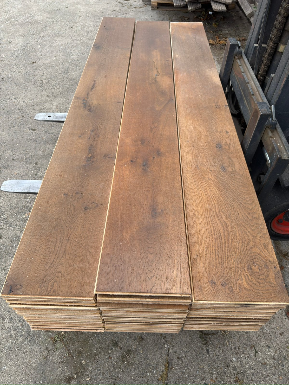 Eiken vloer 34 m2 multivloer 26 cm breed 1,5 cm dik top 4 mm, Ophalen, Gebruikt, Vloerdelen of -planken, 10 m² of meer