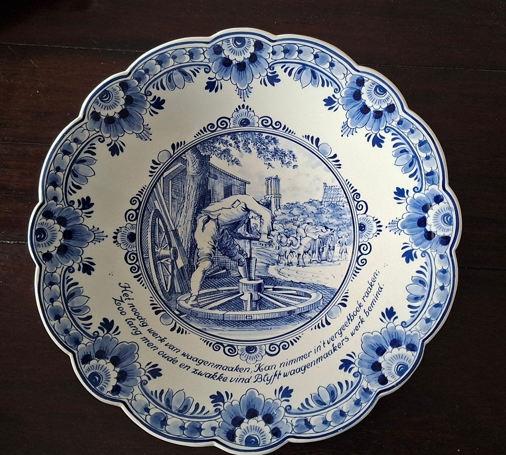 Delfts blauw DAF herinneringsbord - Wagenmaker, Antiek en Kunst, Ophalen of Verzenden