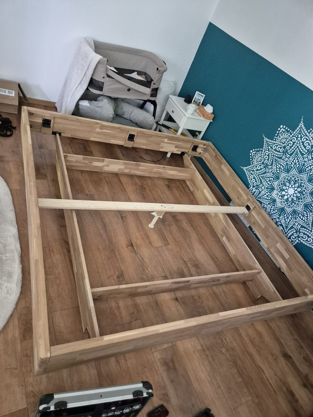 VidaXL bedframe 200x200cm hoogte 44cm, Ophalen, Gebruikt, Tweepersoons, Overige maten