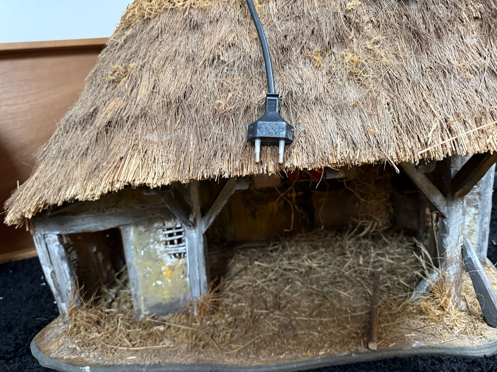 Kerststal met verlichting - Handgemaakt, Ophalen, Hout, Gebruikt, Landelijk