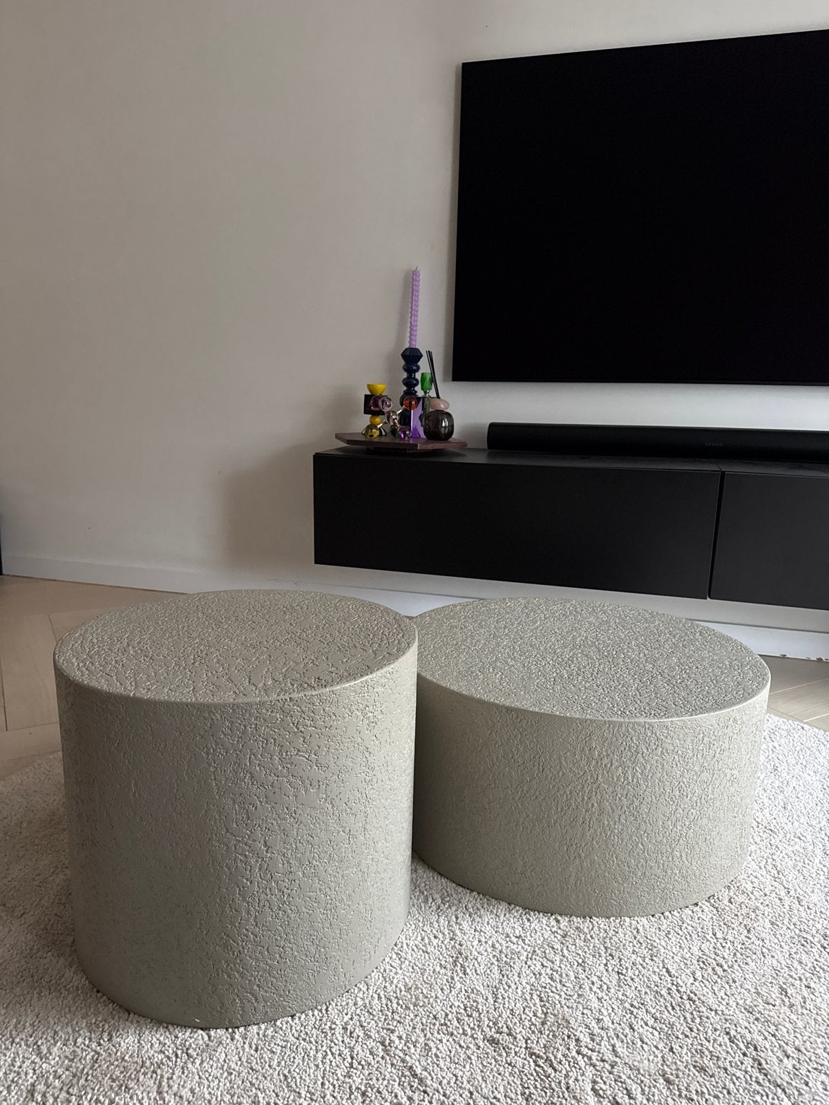 Salontafel Novi Greige - set 2 stuks, Ophalen, Overige materialen, Rond, 50 tot 100 cm