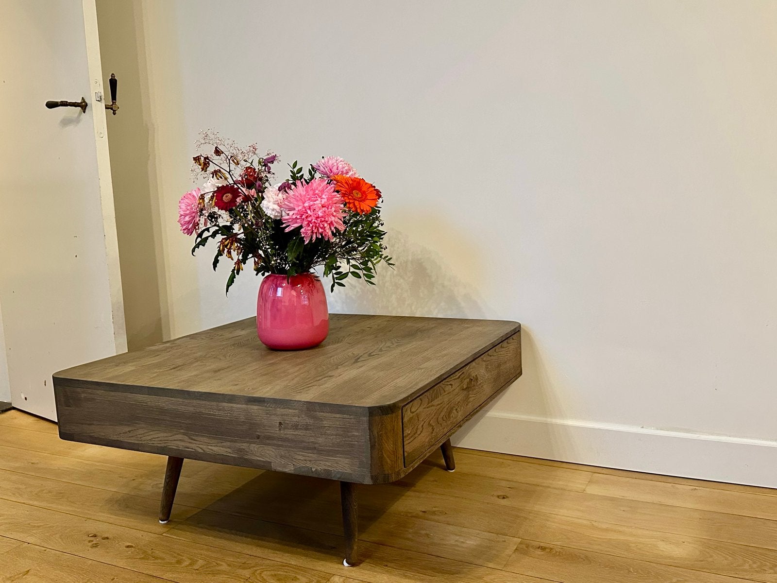 Goossens Bjarte salontafel eiken warm grey, 50 tot 100 cm, Zo goed als nieuw, 5 – 50, Eikenhout