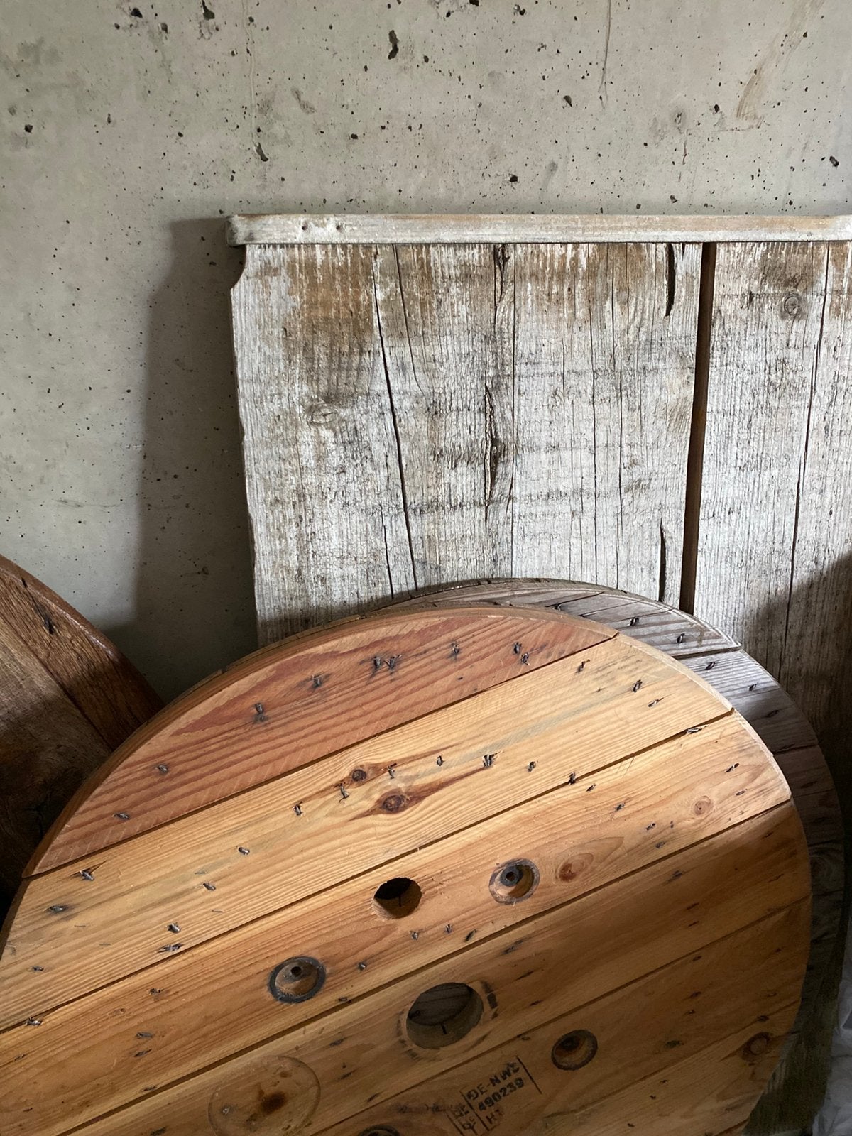 Steenschot + haspel blad, Ophalen of Verzenden, Zo goed als nieuw, Rond, Hout