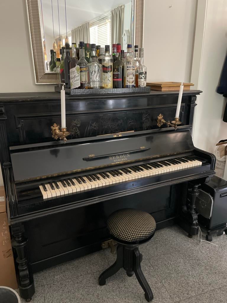 Berdux München piano uit 1875, Ophalen, Gebruikt, Zwart, Piano