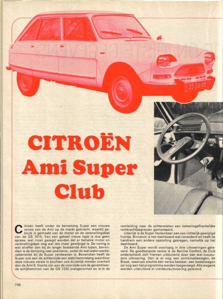 Autokampioen test Citroen Ami Super Club 1973, Ophalen of Verzenden, Gelezen, Citroën