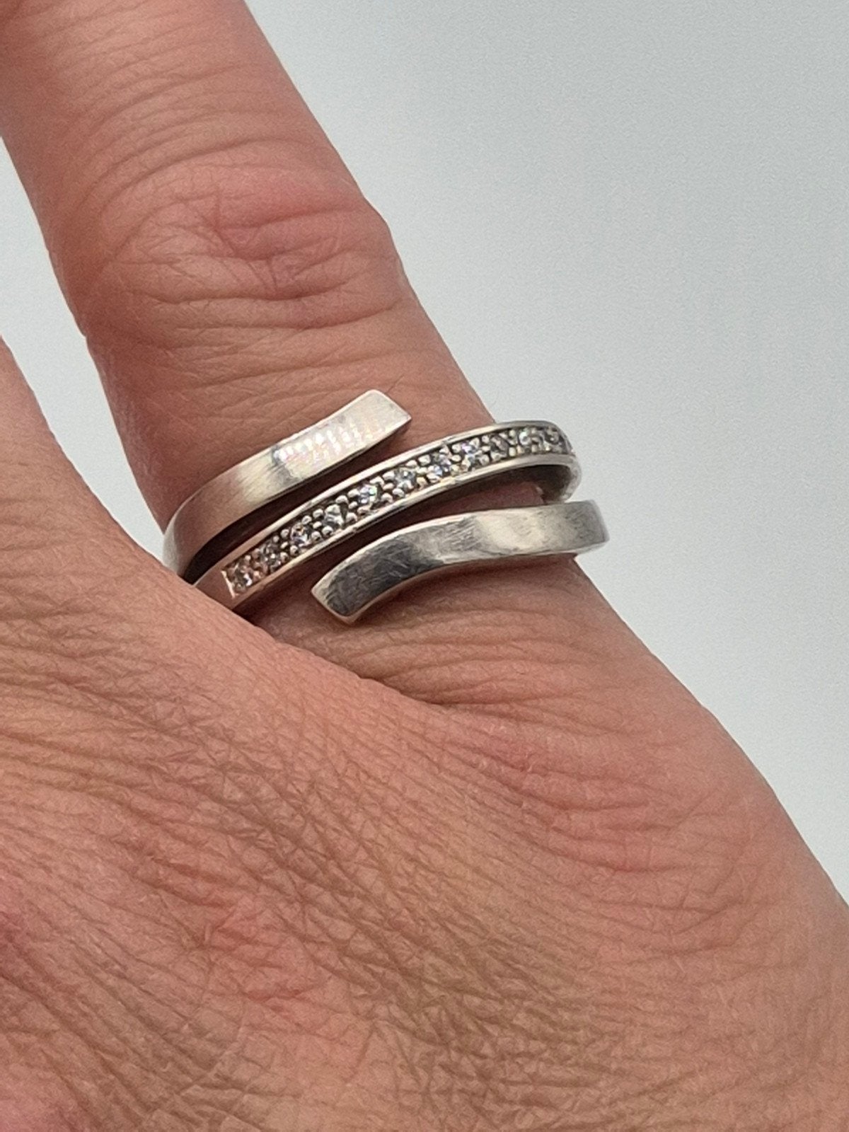 Mooie zilveren ring Fossil 925 maat 18, 18 tot 19, Gebruikt, Verzenden, Dame