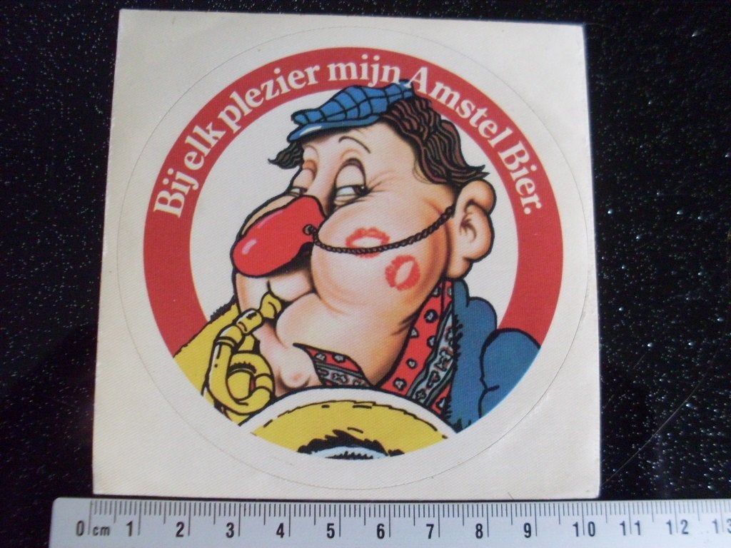 sticker Bij elk plezier mijn Amstel Bier carnaval humor, Verzenden, Zo goed als nieuw, Merk