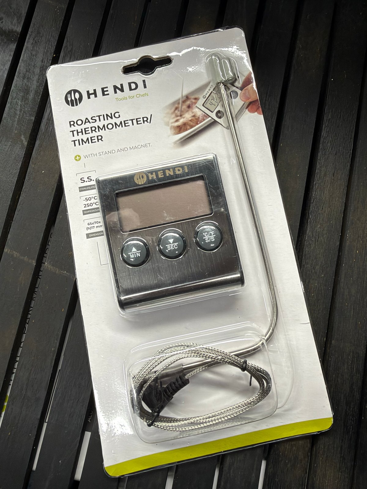 Hendi Braadthermometer/Timer met standaard en magneet, Overige typen, Hendi, Ophalen of Verzenden, Metaal