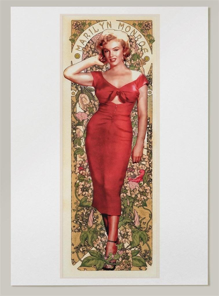 Exclusieve Marilyn Monroe Art Nouveau Mucha Poster, Verzamelen, Verzenden, Nieuw, A1 t/m A3, Film en Tv