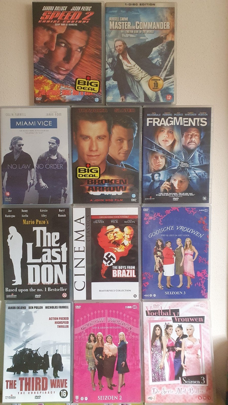 Div.DVD's, 11 stuks: Actie,TV serie,Thriller, Drama, Komedie, Gebruikt, Vanaf 16 jaar, Overige genres, Nederlands