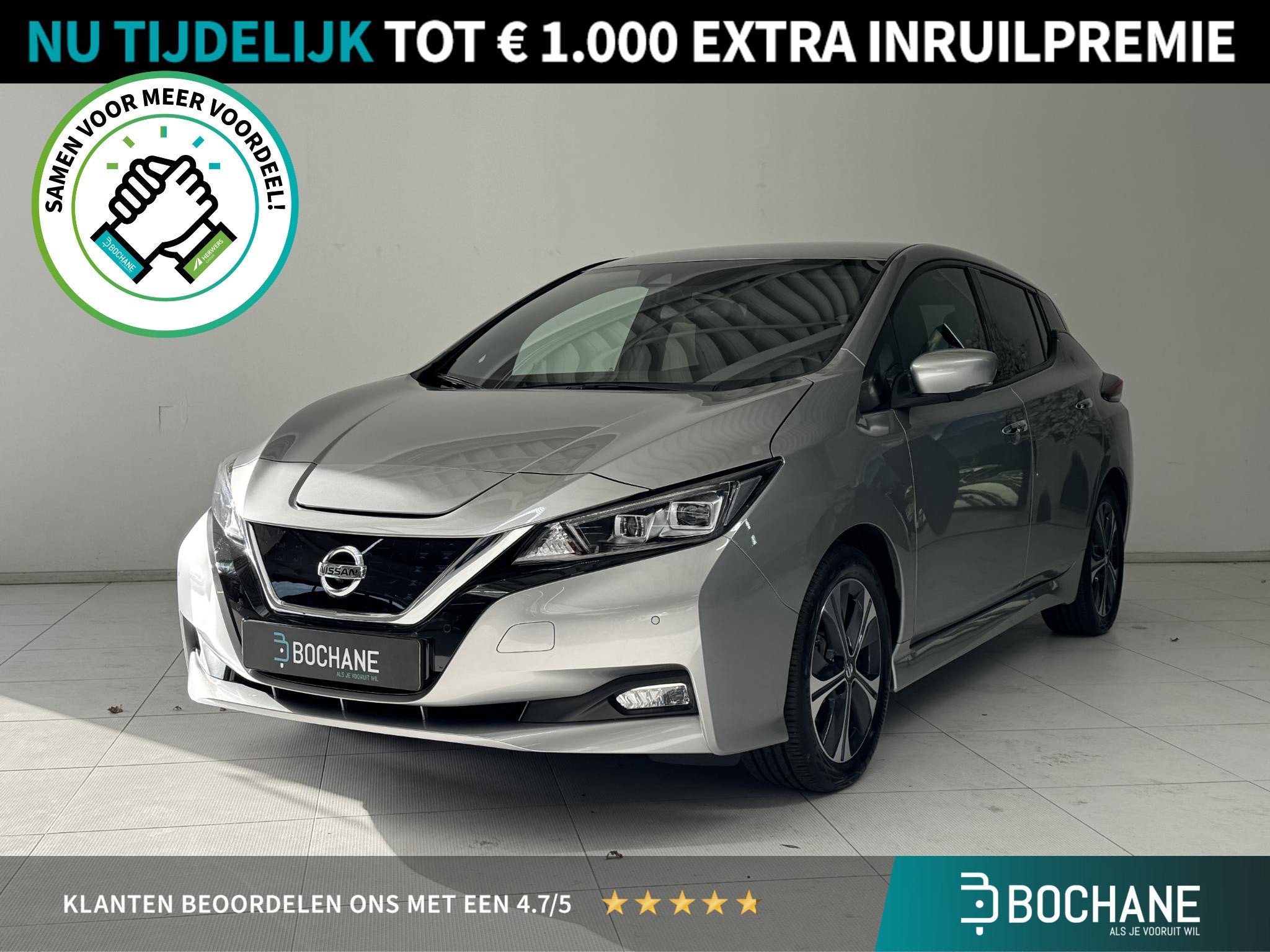 Nissan LEAF N-Connecta 40 kWh | Navigatie | 360° Camera | A, Auto's, Stof, Gebruikt, Huisgarantie, Origineel Nederlands