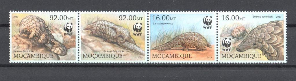WWF set postzegels van het Steppenschubdier, Ophalen of Verzenden, Postfris, Dier of Natuur