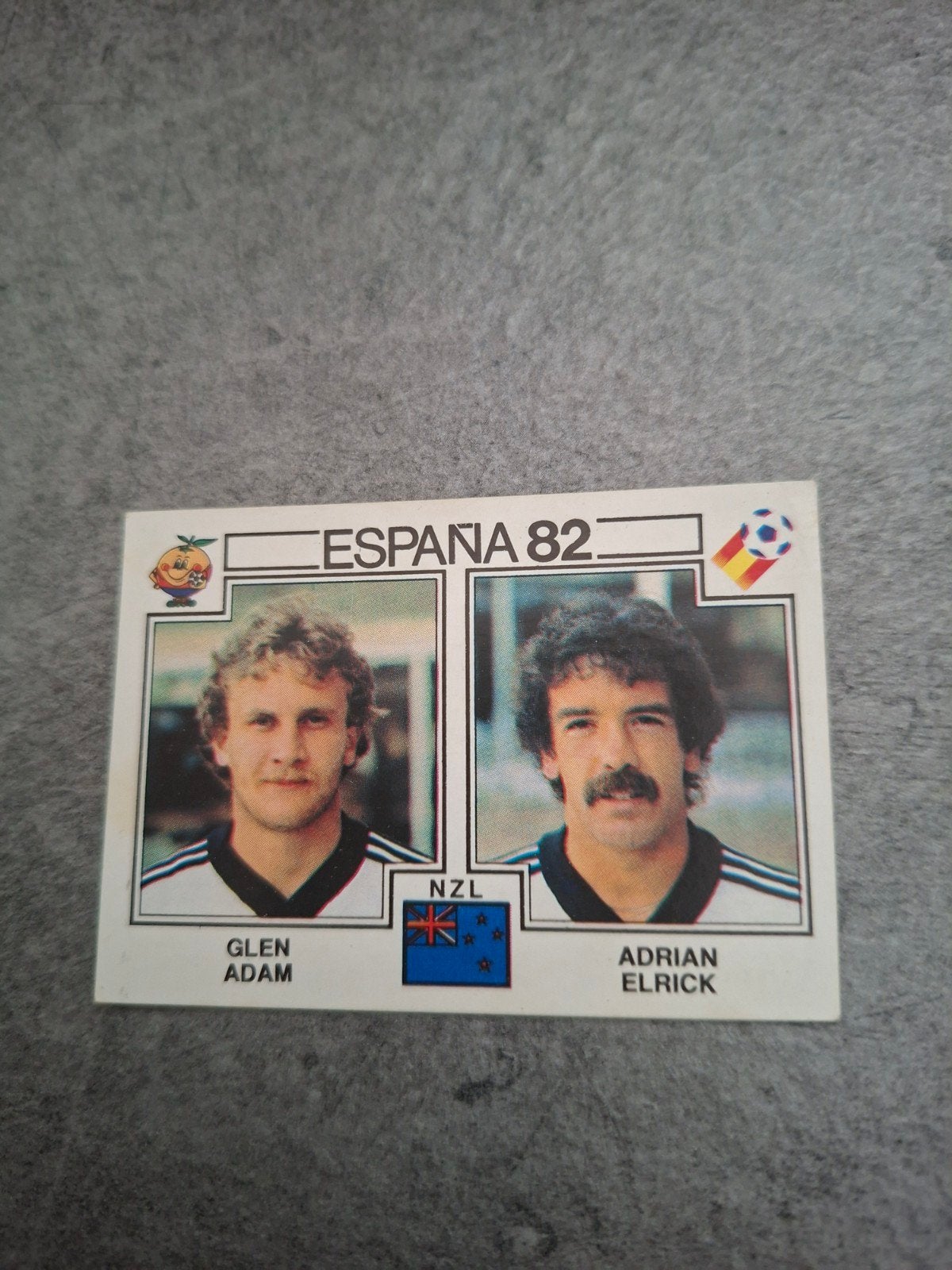 Panini sticker WK 82 Espana. Adam/Elrick Nieuw-Zeeland., Ophalen of Verzenden, Zo goed als nieuw, Sticker
