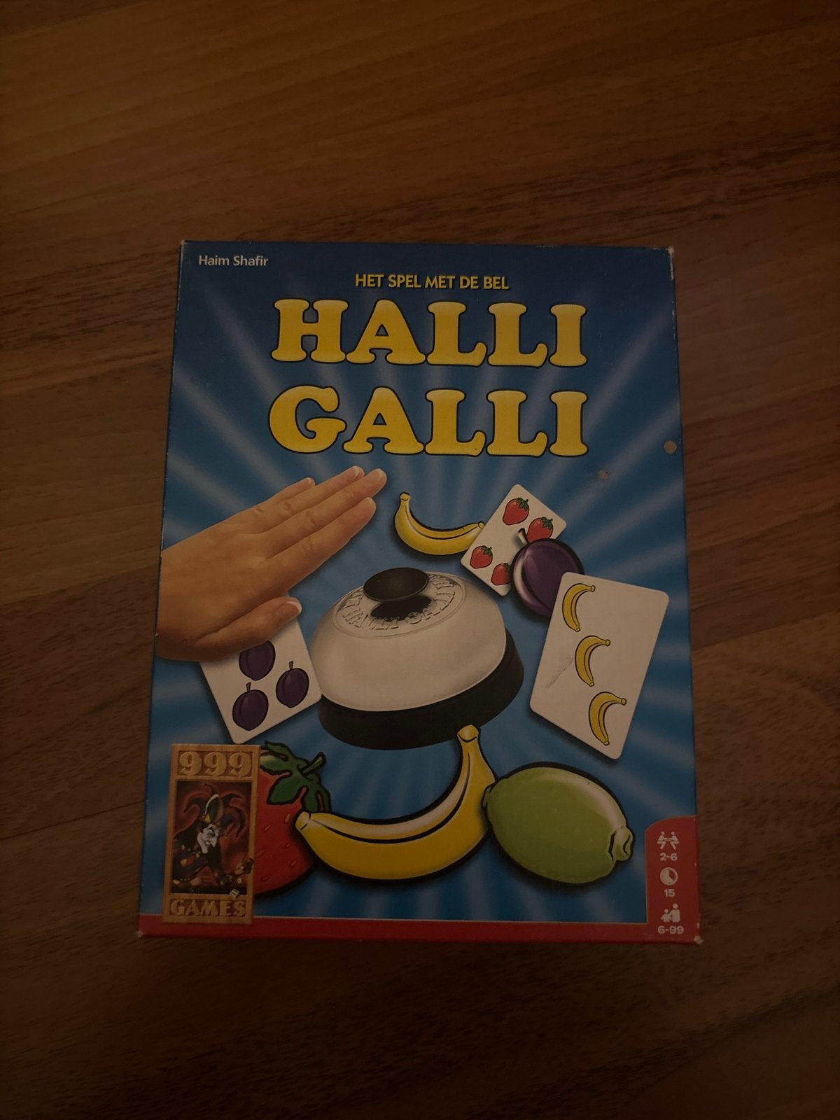Halli Galli Kaartspel - Het Snelle Fruitspel met Bel, Een of twee spelers, Ophalen of Verzenden, Zo goed als nieuw
