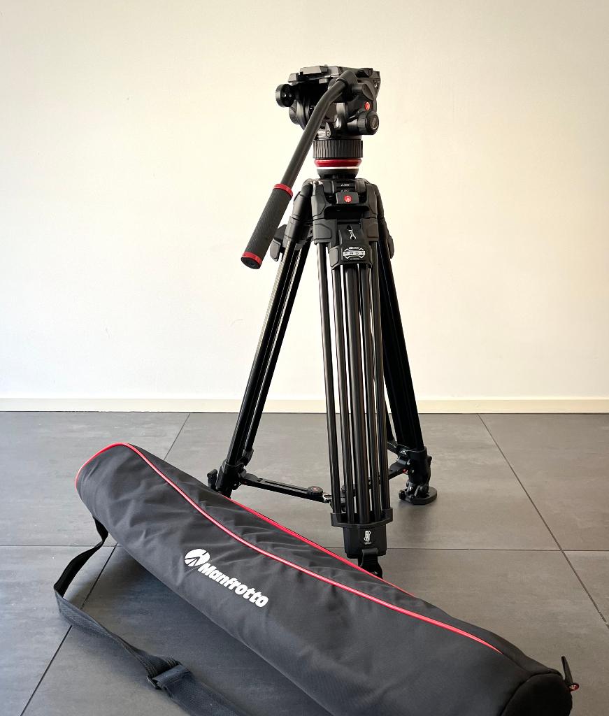 Manfrotto statief 504X & Alu Fast Twin Tripod, Ophalen, Driepoot, Zo goed als nieuw, 175 cm of meer