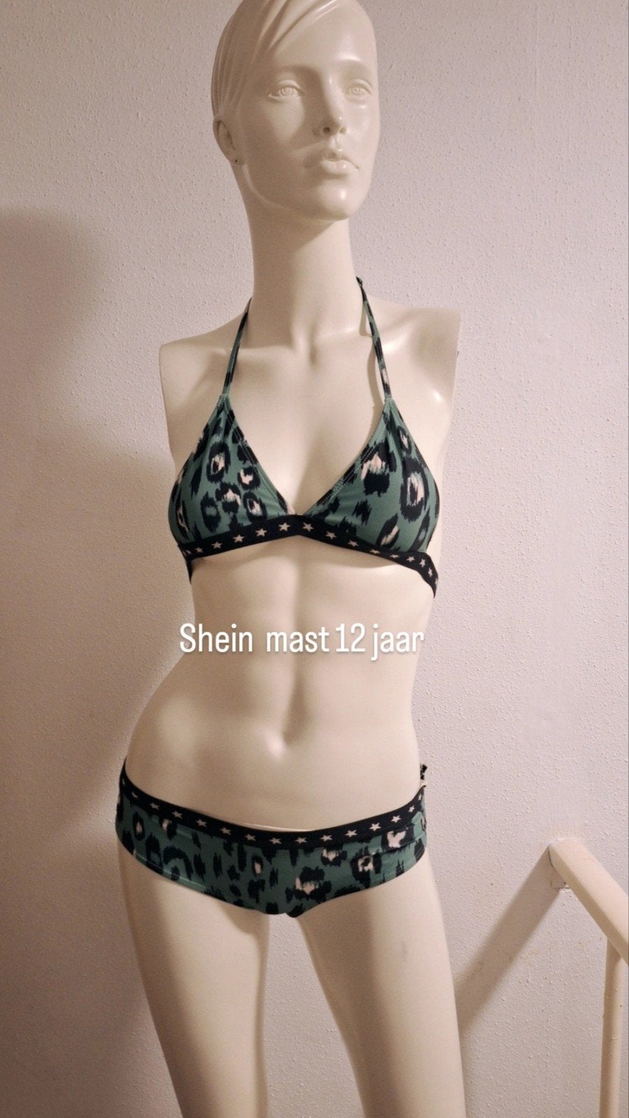 Shein Bikini Groen Luipaardprint Maat 12 Jaar, Ophalen of Verzenden