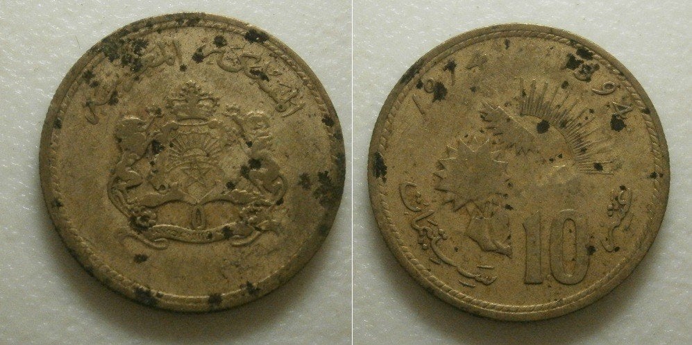 PD31283 Marokko 10 Centimes 1974, Postzegels en Munten, Munten | Afrika, Ophalen of Verzenden, Overige landen, Losse munt