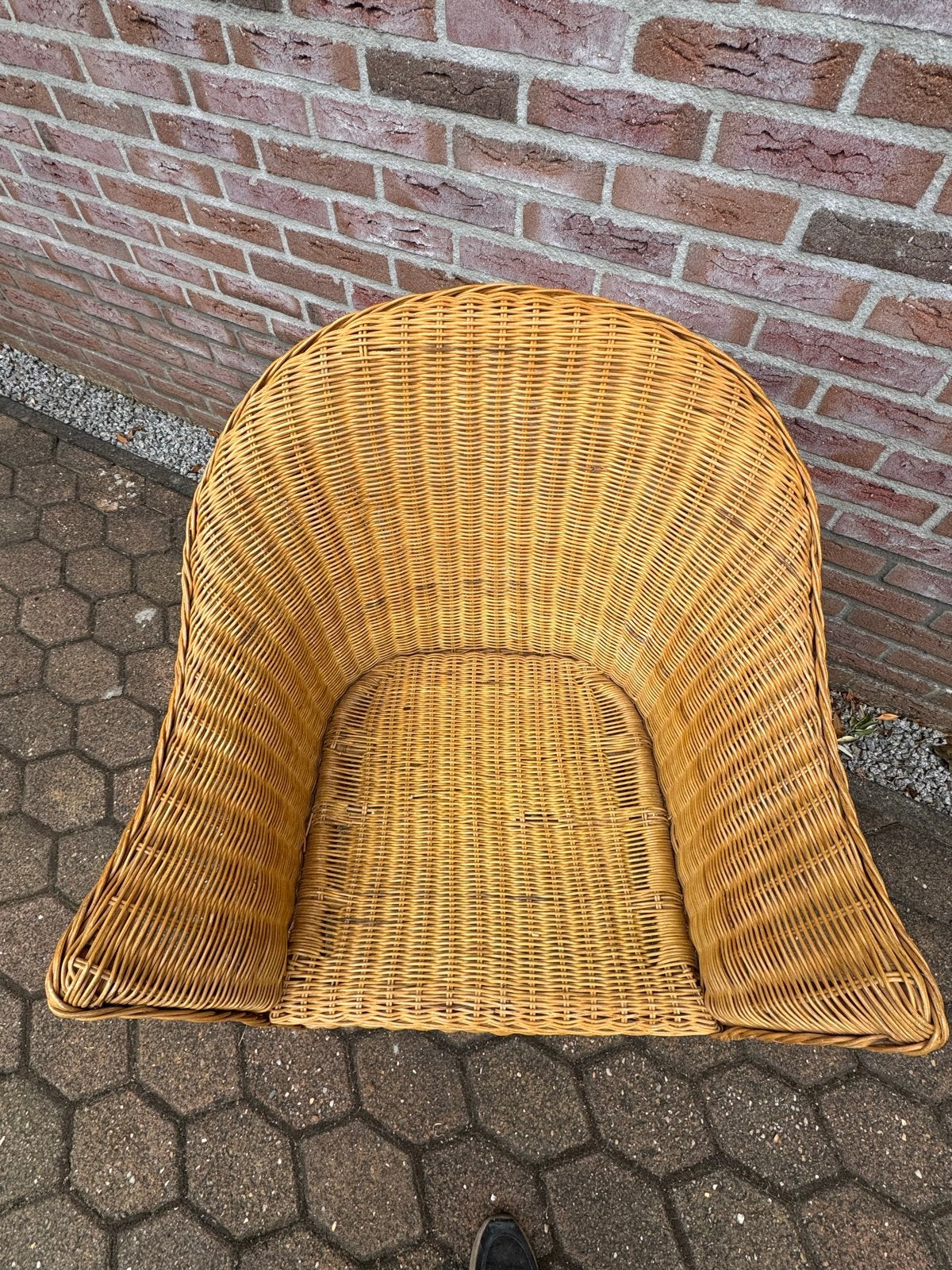Vintage rotan stoel, Ophalen, Gebruikt, Overige kleuren, Riet of Rotan