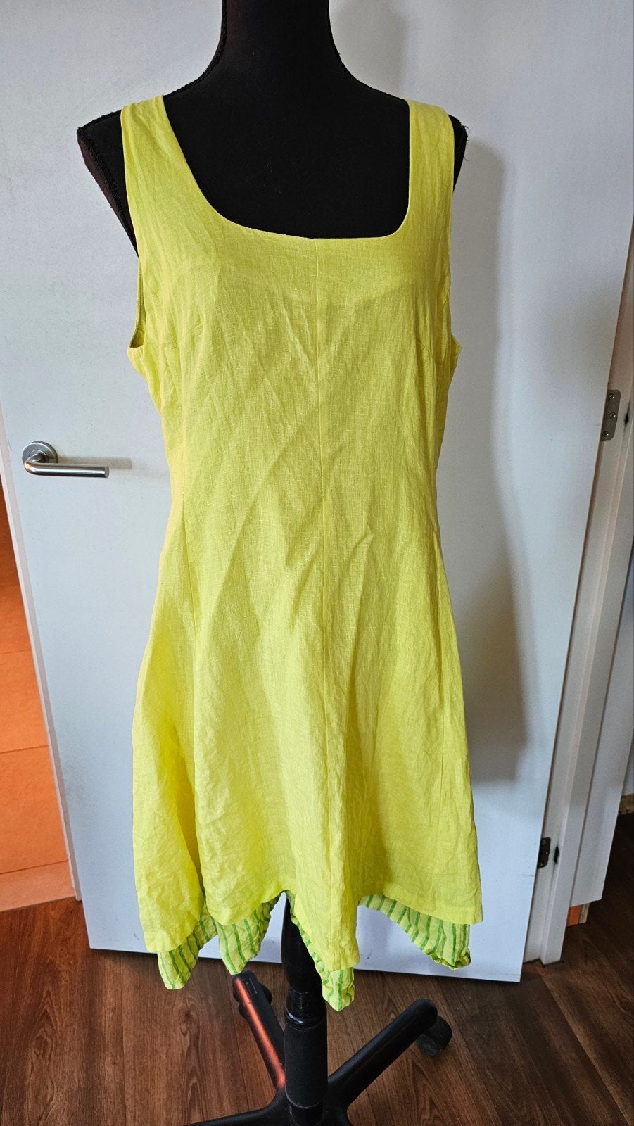 Mooie luchtige linnen zomerjurk van Art/ Heart 42/44, Kleding | Dames, Jurken, Geel, Maat 42/44 (L), Ophalen of Verzenden, Zo goed als nieuw