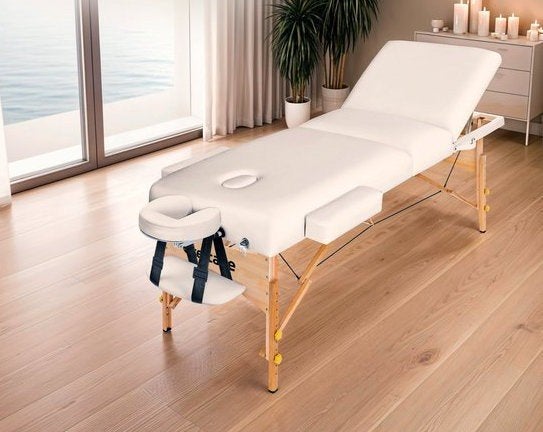 Tectake 3-zone Massagetafel + Digitale Massageolieverwarmer, Sport en Fitness, Massageproducten, Ophalen, Zo goed als nieuw, Massagetafel
