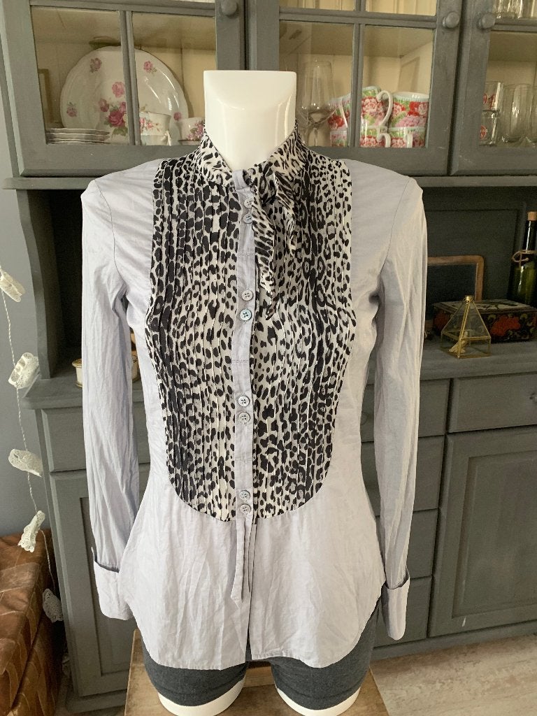 Roberto Cavalli for H&M blouse maat 34, Roberto Cavalli for H&M, Blauw, Ophalen of Verzenden, Zo goed als nieuw