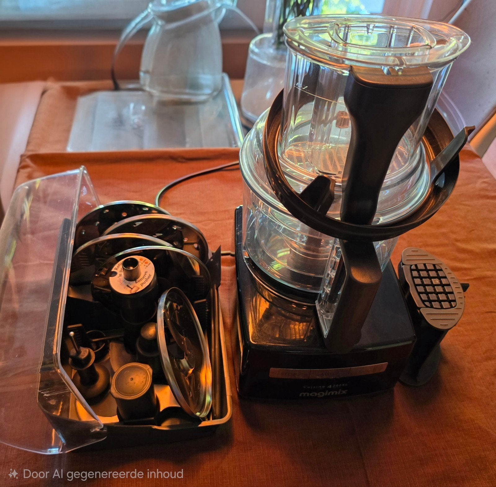 Magimix Cuisine 4200XL foodprocessor met accessoires, Ophalen, Zo goed als nieuw, Vaatwasserbestendig, 3 snelheden of meer