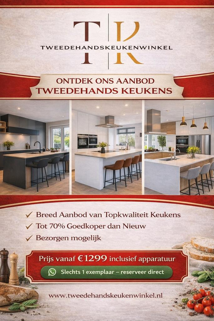 👉 TWEEDEHANDSKEUKENSWINKEL -BESPAAR TOT WEL 70%! 👉, Huis en Inrichting, Ophalen, Wit, Hoekkeuken, Graniet of Steen