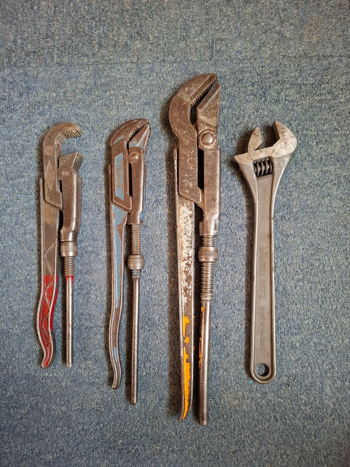 Set van 4 gebruikte sleutels: Bahco, Gedore en meer, Ophalen of Verzenden, Gebruikt, Sleutel/ratel, Gedore