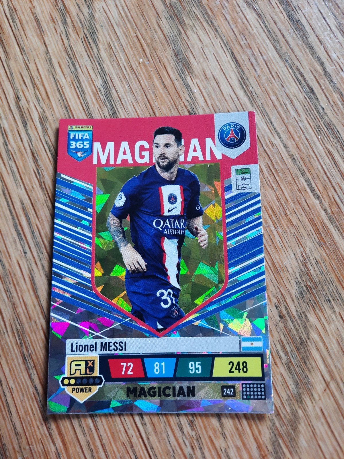 Panini FIFA 365 Adrenalyn XL Lionel Messi Kaart, Ophalen of Verzenden, Zo goed als nieuw, Buitenlandse clubs, Poster, Plaatje of Sticker