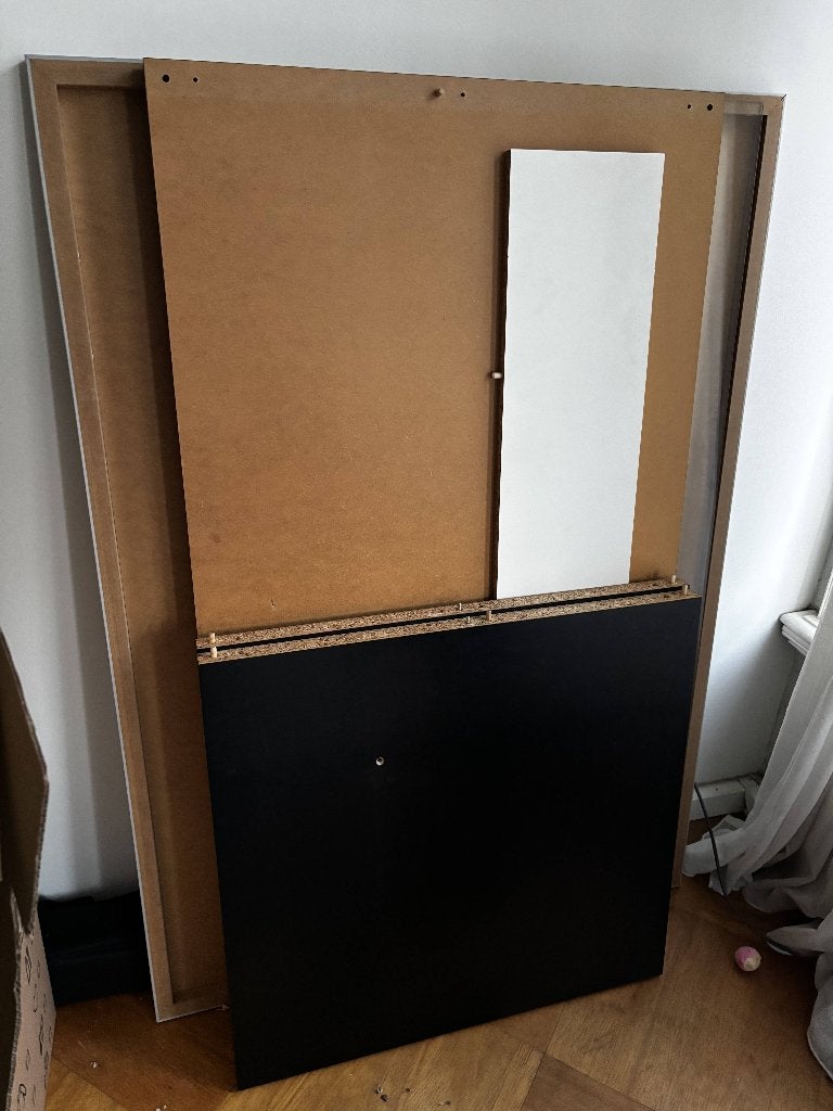 IKEA MIKAEL bureau 14075 cm, zwart met glazen blad, Ophalen, Gebruikt, Hout, IKEA