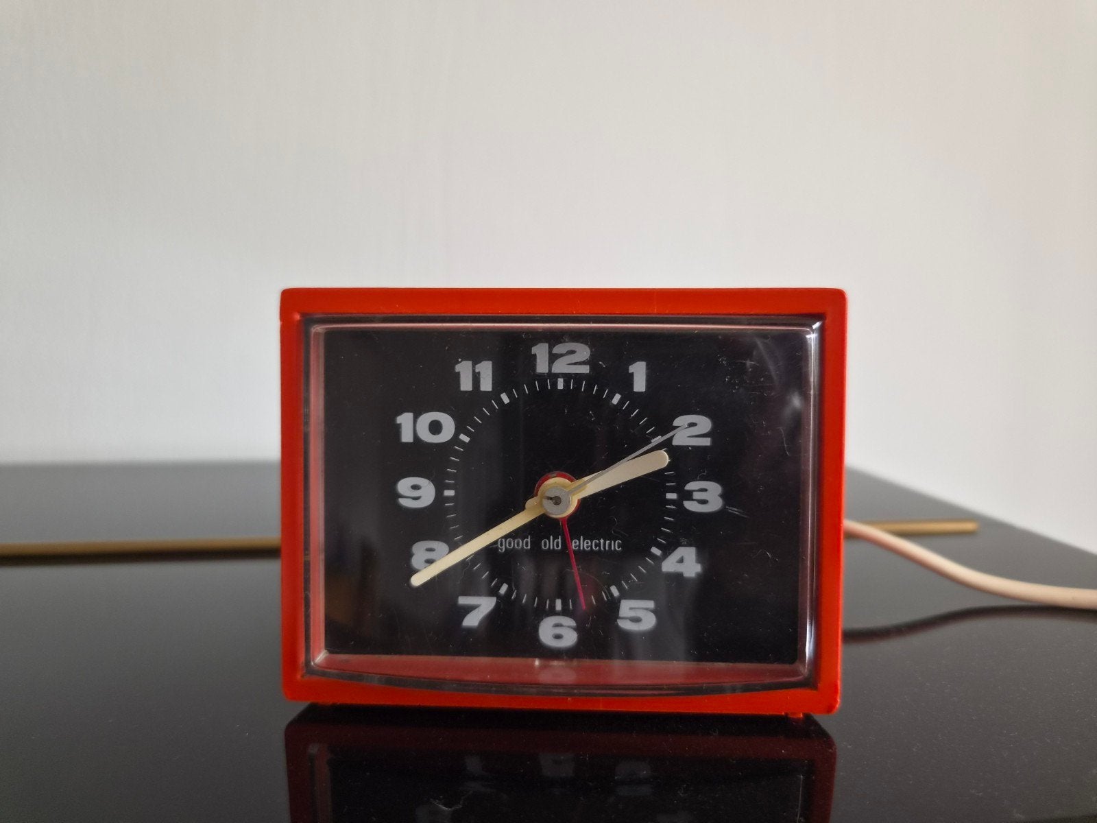 Vintage rood oranje wekker 'Good Old Electric', Ophalen of Verzenden