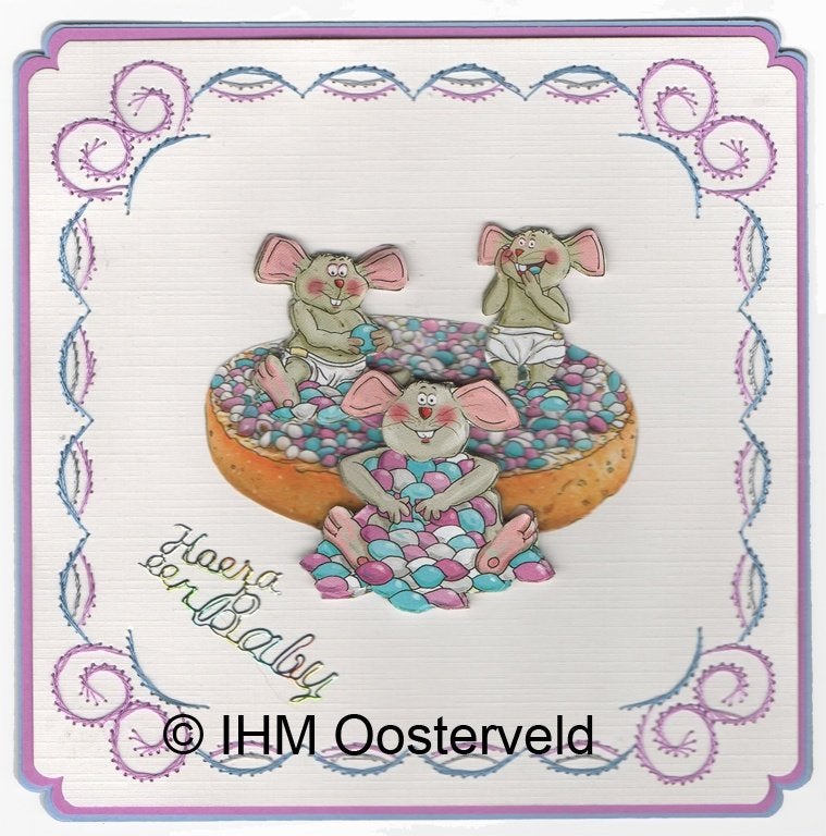 3D kaart Geboorte 3  Beschuit met muisjes, Ophalen of Verzenden, Nieuw, Overige thema's