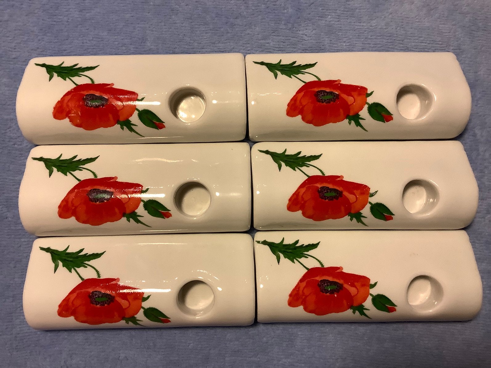 Zeldzame Vintage kleine kandelaars klaprozen, Ophalen of Verzenden, Zo goed als nieuw