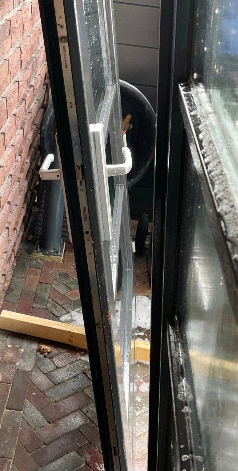 brede tuindeuren openslaande deuren garagedeuren enz, Ophalen, Gebruikt, Buitendeur, Glas