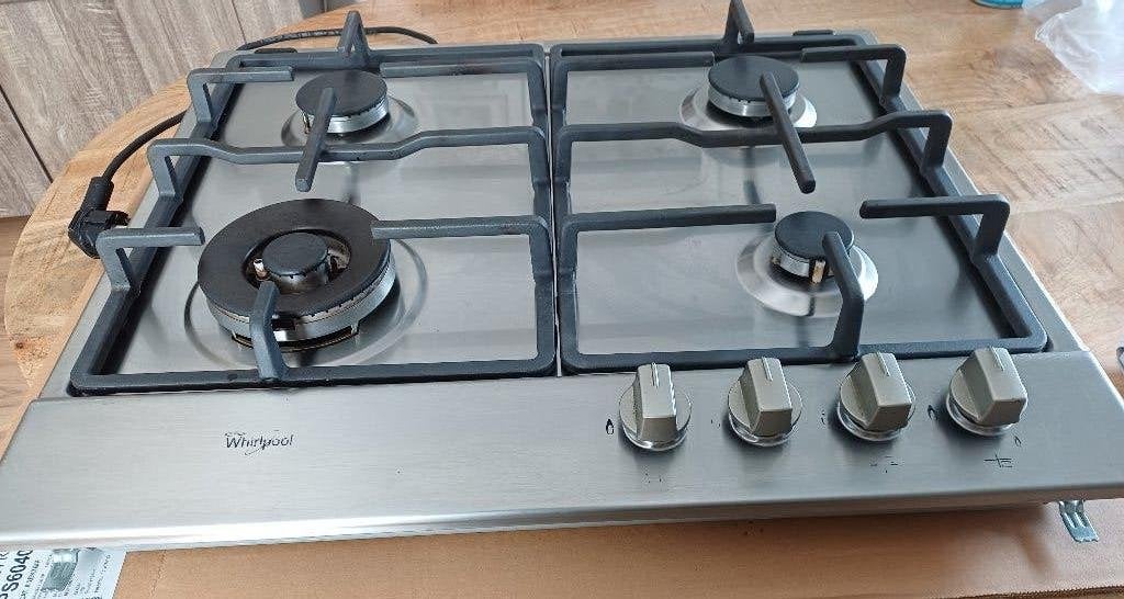 Inbouw gaskookplaat, Ophalen, Gebruikt, 4 kookzones, Inbouw